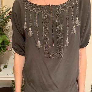 Silver embellished blouse